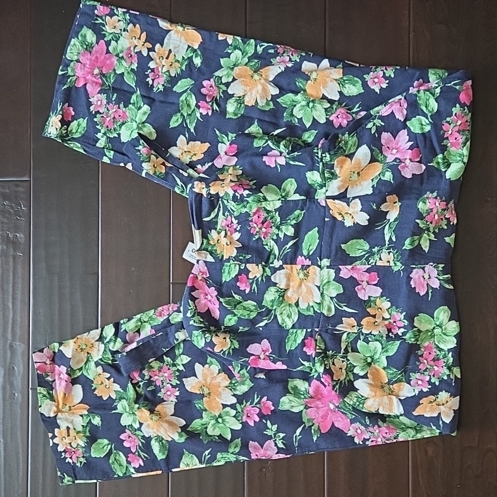 NEW Old Navy Wide Leg Blue Floral Linen-Blend Adjustable Strap Jumpsuit - MP - Picture 13 of 13